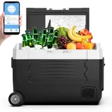 55L Kompressor Kühlbox Dual Zone bis -20°C, 12/24V DC & 230V AC,Kühlbox Kompressor mit APP-Steuerung, Gefrierbox für Auto, Boot, Camping, Gel...
