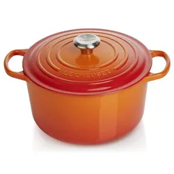 Le Creuset Hoher Bräter Signature rund 24 cm Ofenrot