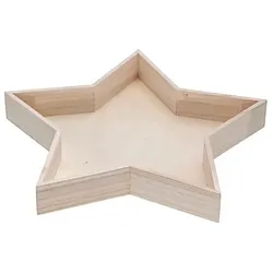 Tablett "Stern" aus Holz, 40 cm