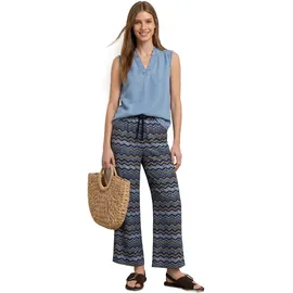 STREET ONE High Waist Wide Leg Hose Frozen Wave Blau 38