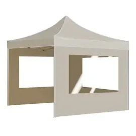 vidaXL Profi-Partyzelt Faltbar mit Wänden Aluminium 3x3 m Creme