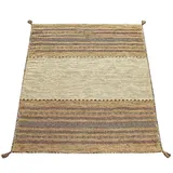 Paco Home Designer Teppich Webteppich Kelim Handgewebt 100% Baumwolle Modern Gemustert beige, cm