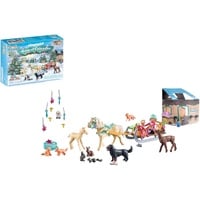 PLAYMOBIL | Nachhaltiger Pferde Adventskalender für Kinder | Weihnachtliche Schlittenfahrt | Horses of Waterfall Adventskalender | Adventszeit voller Überraschungen | Ab 4 Jahren | 71345