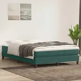 vidaXL Boxspringbett ohne Matratze Dunkelgrün 140x220 cm Samt