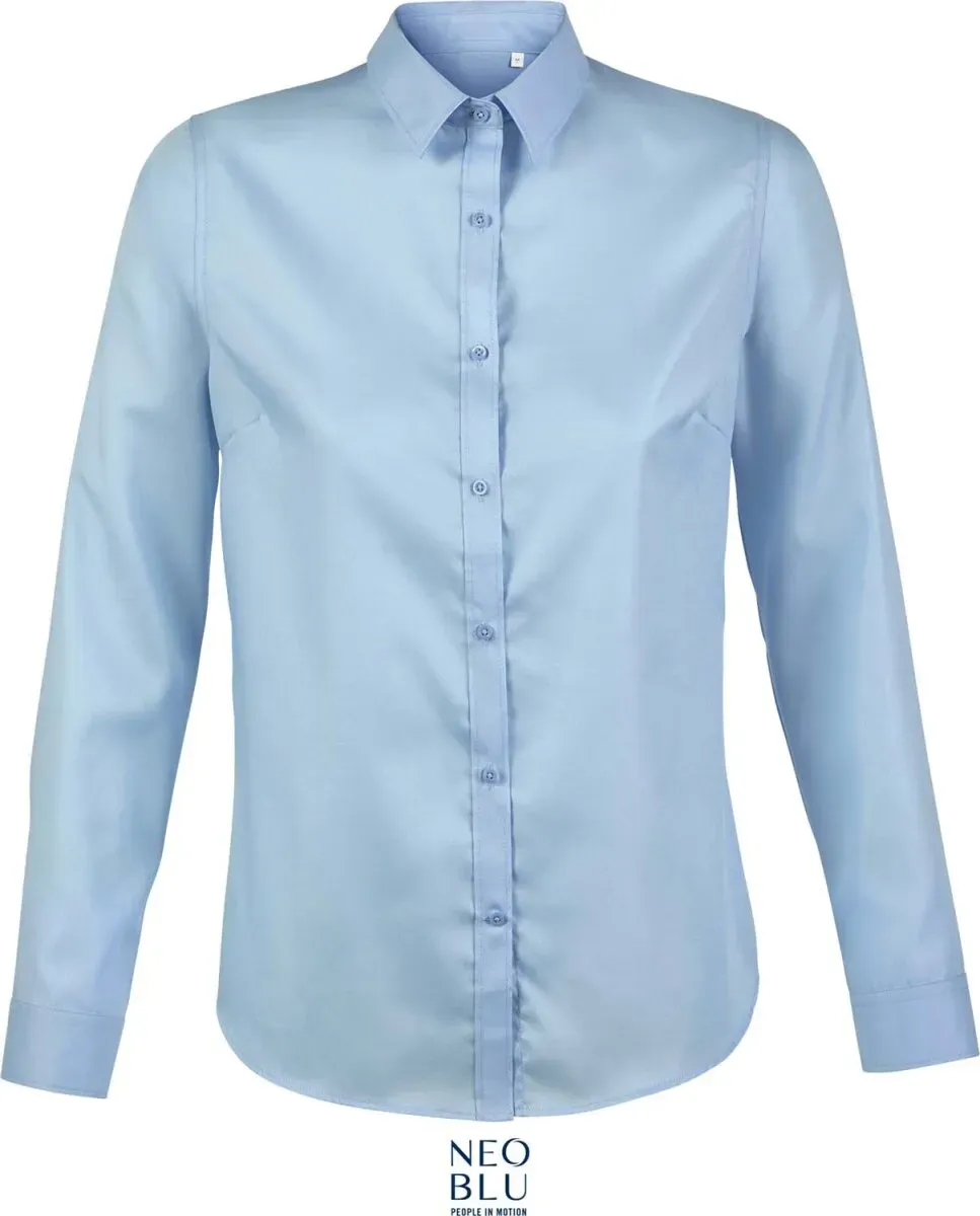 NEOBLU Damen Micro-Twill Bluse langarm Blaise Women soft blue M