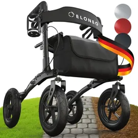 eloneo Outdoor Rollator mit Luftbereifung schwarz