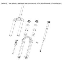 RockShox Revelation A1-a4 Solo Air Federgabel - Silver / Black - 130 mm / 26-29 ́ ́