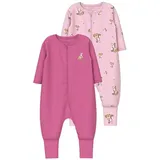 Name It Schlafstrampler NBFNIGHTSUIT 2P ZIP FF ROSE Bambi Noos (Packung, 2 tlg.), Gr.: 86