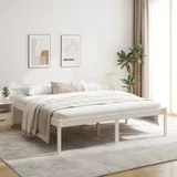 Seniorenbett Weiß 200x200 Cm Massivholz Kiefer