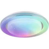 Paulmann 70546 LED Deckenleuchte Rainbow mit Regenbogeneffekt RGBW+ 1600lm 230V 22W dimmbar Chrom, Weiß