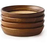 Kamenstein 4-teiliges Set aus natürlichem Akazienholz und Kork stapelbare Untersetzer, 4 Stück