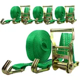 Baumarktplus 4x Profi Ratschen Spanngurt Spanngurte Zurrgurt 2-tlg 6m 2t 2to 2000 kg tüv/gs grün