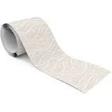 Muralo Selbstklebende Bordüre Zarte Blätter 10 cm x 300 cm beige/weiß