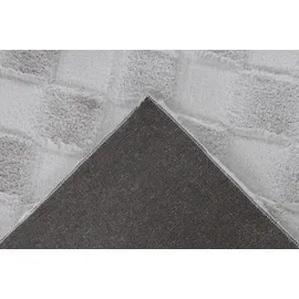 Kayoom Teppich KAYOOM "Botany 625", silber, B:80cm H:18mm L:150cm, Polyester, Teppiche, Teppich, weicher kuscheliger Kurzflor, Fellhaptik, alle Räume, viele Farben