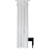 Homing bestickter transparenter Vorhang mit Bindebändern weiß (1Stück) 245 x 140 cm (HxB)