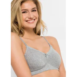 bonprix Still-BH BONPRIX, Damen, Gr. 80, Cup C, schwarz (schwarz, weiß, grau meliert), Obermaterial: 95% Baumwolle, 5% Elasthan. Futter: 100% Baumwolle.