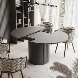 idohome Esstisch 160 x 77 x 120 cm schwarz