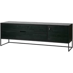 TV Board Silas aus Eschenholz, Schwarz