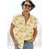 Beachtime Hawaiihemd »Regular fit«, Kurzarm, Freizeithemd mit Palmenprint, reine Baumwolle, Gr. S (37/38) N-Gr, gelb-bedruckt, , 67866348-S N-Gr
