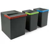 Emuca Recycle 1x15 l + 2x7 l Anthrazitgrau