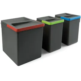 Emuca Recycle 1x15 l + 2x7 l Anthrazitgrau
