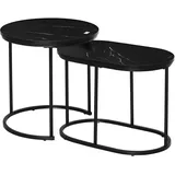 Homcom Couchtisch Schwarz MDF 50 x 50,5 x 50 cm