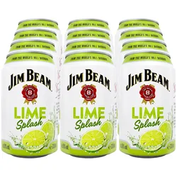 Jim Beam Lime Splash Mixgetränk 10,0 % vol 0,33 Liter, 12er Pack