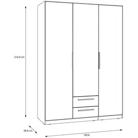alasans Kleiderschrank CADIXO 150,6 x 212,9 x 58,9 cm Braun
