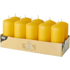 Papstar Stumpenkerze 4 x 9 cm 10 St. goldgelb