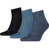 Puma Unisex Socken - Quarter-Socken, Sneaker-Socken, Damen, Herren, Vorteilspack Dunkelblau/Blau/Hellblau 35-38