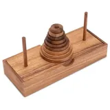 Logoplay Holzspiele LOGOPLAY Pagoda - Turm von Hanoi - Montessori - Denkspiel - Knobelspiel - Geduldspiel - Logikspiel mit 9 Scheiben aus Holz