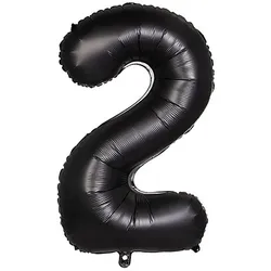 Folienballon "2", schwarz, 86 cm