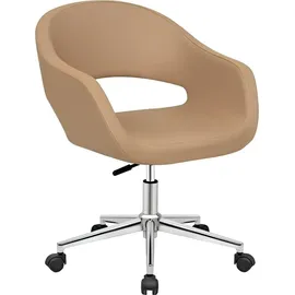 aea Hochwertiger moderner Bürostuhl Kunstleder Beige