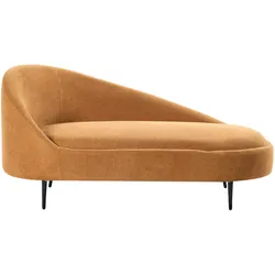 Linksseitige Chaiselounge VALREAS Stoff Orange