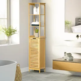 kleankin Badezimmerschrank 34 x 173 x 30 cm Beige