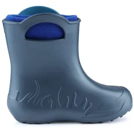 Ladeheid Eva Kinder Jungen Mädchen Gummistiefel Regenschuhe gefüttert LA-CA-03 (Metallisches Blau/Marineblau-2, 34/35 Eu) - 34/35