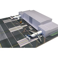HERPA Flughafenmodell Zubehör, Beluga Unloading Center - Kartonmodellbau im Maßstab 1:500, Bodenplatte inklusive, Flugzeugmodell für Sammler, Modellbausatz aus Karton