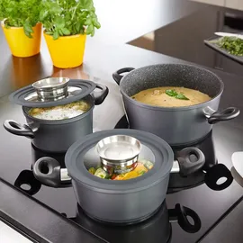 STONELINE Universal Glasdeckel, mit Silikonrand, ø Aromaknauf für einen Durchmesser von 16/18/20 cm