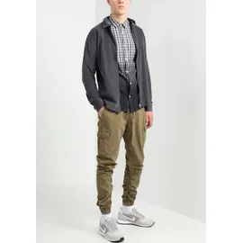 Indicode Cargohose "Lakeland", Herren, Gr. S, N-Gr, grün (army), Web, Obermaterial: 98% Baumwolle, 2% Elasthan, unifarben, regular fit normal, Hosen Cargohose, mit Kordelzug