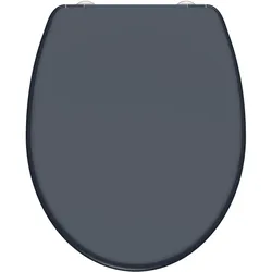 Schütte WC Sitz ANTHRAZIT, Duroplast Toilettendeckel mit Absenkautomatik und Schnellverschluss, Klobrille, Toilettensitz