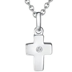 Lulu & Jane Diamant-Kette Kreuz Sterling Silber Diamant in 45 cm + 5 Damen 
