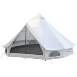 Skandika Camping Zelt | Tipi Kuopio 500 Protect recyceltes Oxford-Zeltmaterial, beige 10 Personen