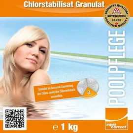 Steinbach Poolpflege Chlorstabilisat Granulat 1 kg, gegen Chlorgeruch