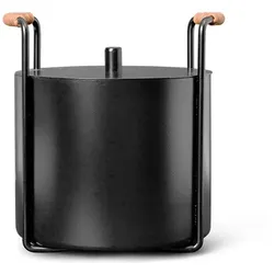 Ferm Living - Port Kindling & Ash Bucket Schwarz - cm - 24 cm - 25.3 cm