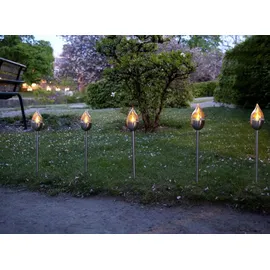 Star Trading LED Solar Fackel Olympus 3er Set silber