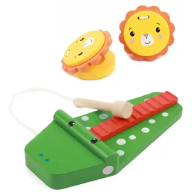 Fisher-Price Holz-Musikinstrumente 5 Teile grün