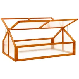 vidaXL Gewächshaus Holz Braun 0,9 m2