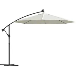 vidaXL Sonnenschirm Ampelschirm mit LED-Beleuchtung 300 cm Metallmast