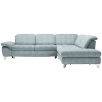 Beldomo Style Ecksofa, Türkis, Textil, Uni, 5-Sitzer, Ottomane rechts, L-Form, 319x260 cm, Goldenes M, seitenverkehrt erhältlich, Bettfunktion Hocker erhältlich, Wohnzimmer, Sofas & Couches, Wohnlandschaften, Ecksofas