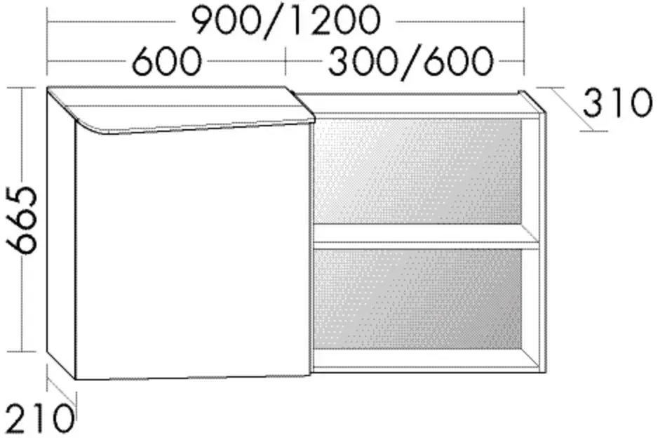 Burgbad Spiegelschrank Badu 665x1200x310 Nussbaum Dekor Samt, SFTW120LF3699 SFTW120LF3699